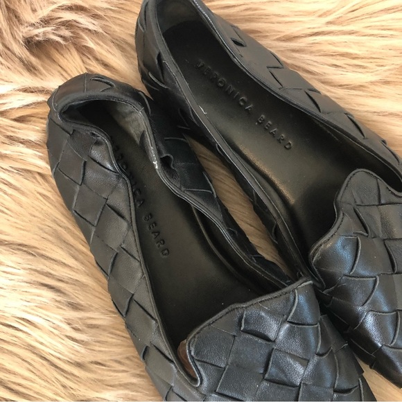 VERONICA BEARD WOVEN LEATHER LOAFERS SIZE 8.5, Black,EUC 2663 - Picture 11 of 12